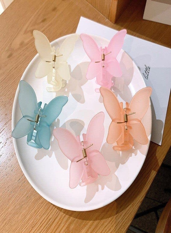 BAKEFY 6 Frosted Transparent Claws Elegant Butterfly Hairpins Women Hair Accessories Hair Claws Woman Girls Hairstyle Clips Barrettes Headwear,Multi - Image 5