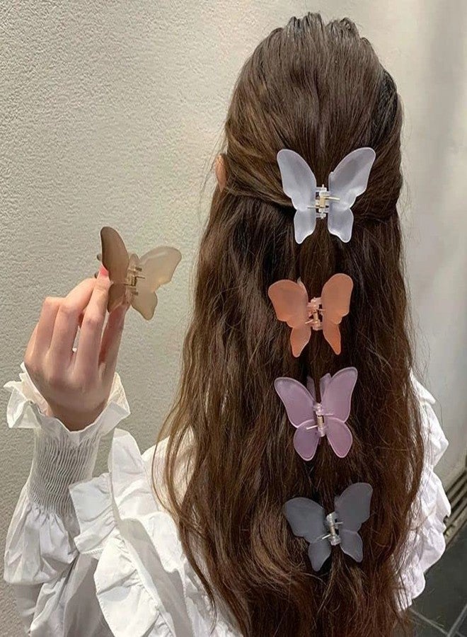 BAKEFY 6 Frosted Transparent Claws Elegant Butterfly Hairpins Women Hair Accessories Hair Claws Woman Girls Hairstyle Clips Barrettes Headwear,Multi - Image 2