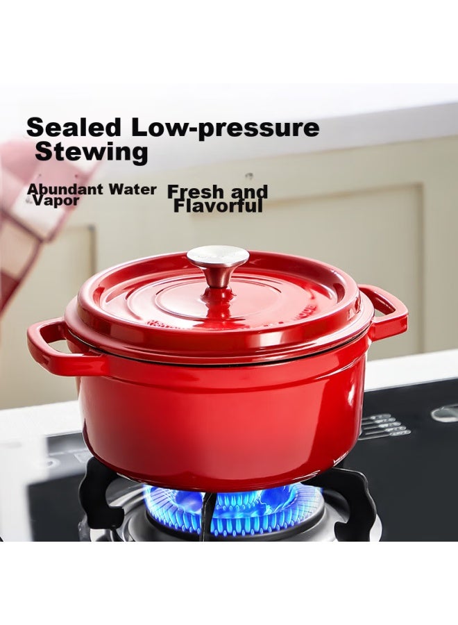 COOKER KING Chuidahuang Enamel Cast Iron Pot, Household Stew Pot, Casserole, Soup Pot, Braising Pot, Suitable For Induction And Gas Stoves, 22cm - Image 5