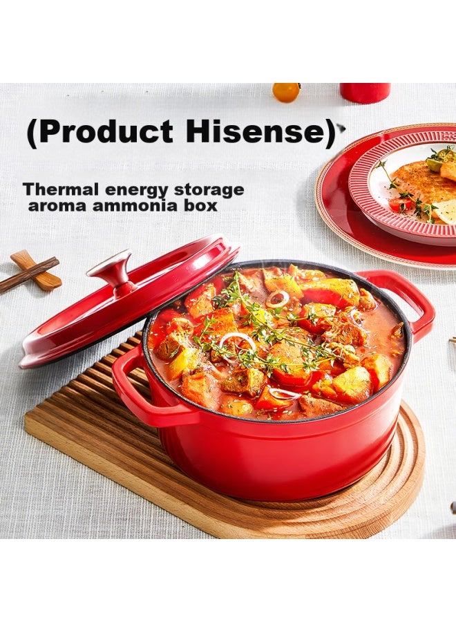COOKER KING Chuidahuang Enamel Cast Iron Pot, Household Stew Pot, Casserole, Soup Pot, Braising Pot, Suitable For Induction And Gas Stoves, 22cm - Image 3