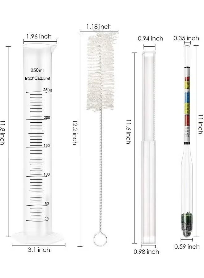 Bukela Hydrometer and ABV Test Jar for Homebrew and Kombucha Including 250ml Plastic Cylinder Cleaning Brush and Storage Case - Image 5