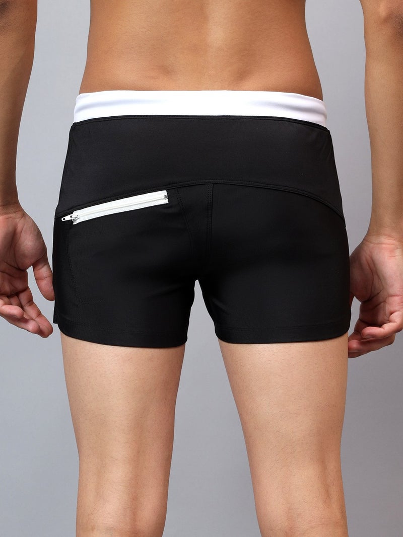 لا إنتيمو سروال سباحة أركتيك بحزام خصر متباين وتفاصيل جيوب - Image 2