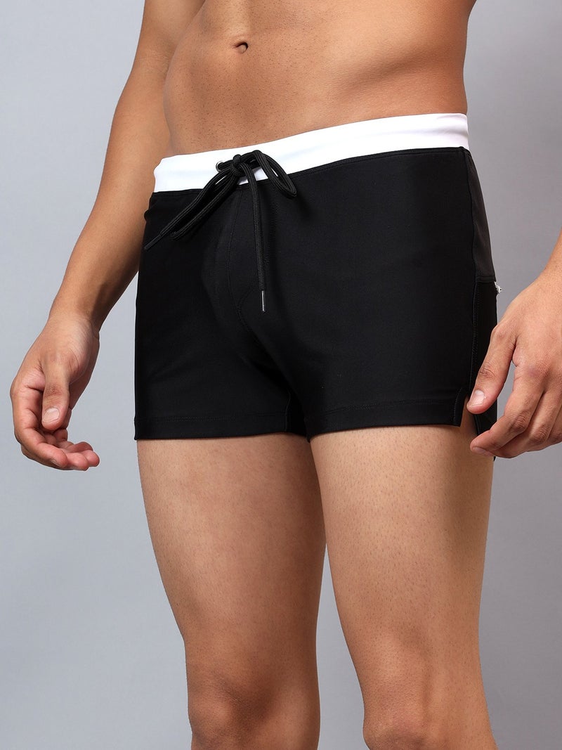 لا إنتيمو سروال سباحة أركتيك بحزام خصر متباين وتفاصيل جيوب - Image 3