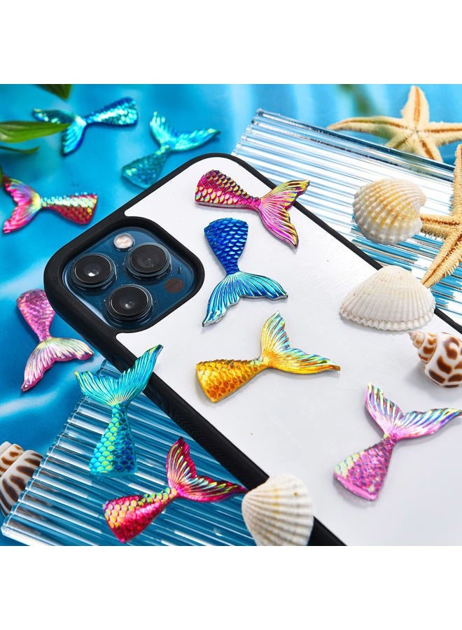 Yookeer 36 Pcs mermaid tail Cake cupcake toppers Acrylic Mini Figures Cake Decorations Glitter mermaid tail for Mermaid Party Decoration Baby Shower Party Supplies - Image 5