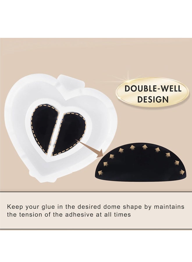 100 Pcs Glue Ring, Disposable Rings For Lovely Heart Shape (White) - Image 4