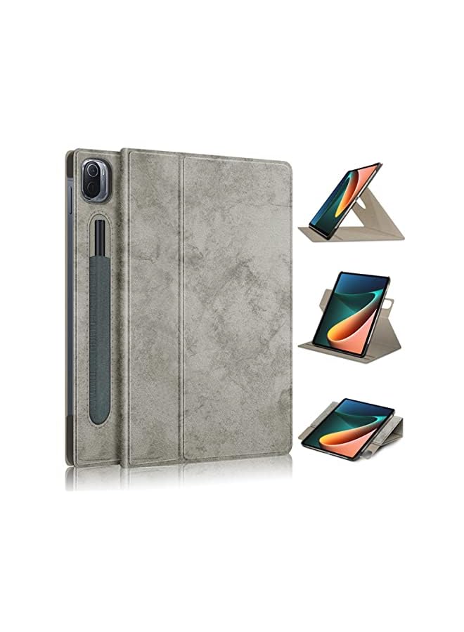 KASTWAVE For Xiaomi Mi Pad 5 Case,For Mi Pad 5 Pro Case, Kastwave Elastic Strap Pen Holder Stand Auto Sleep & Wake Up Function Cover，Pu Leather Tablet Cases For Xiaomi Mi Pad 5 Pro Case-Gray - Image 2