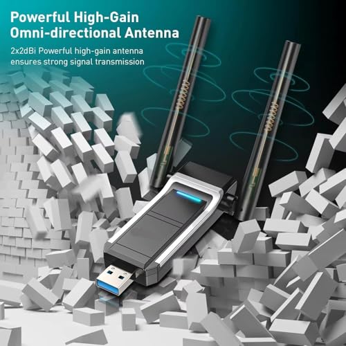 E029 BE6500 WiFi 7 USB 3.0 Adapter, Support 4096-QAM, Built-in FEM (PA + LNA) Module, Plug and Play, Compatible with Windows® 10 & 11 & 802.11be/ax/ac/a/b/g/n Devices - Image 3