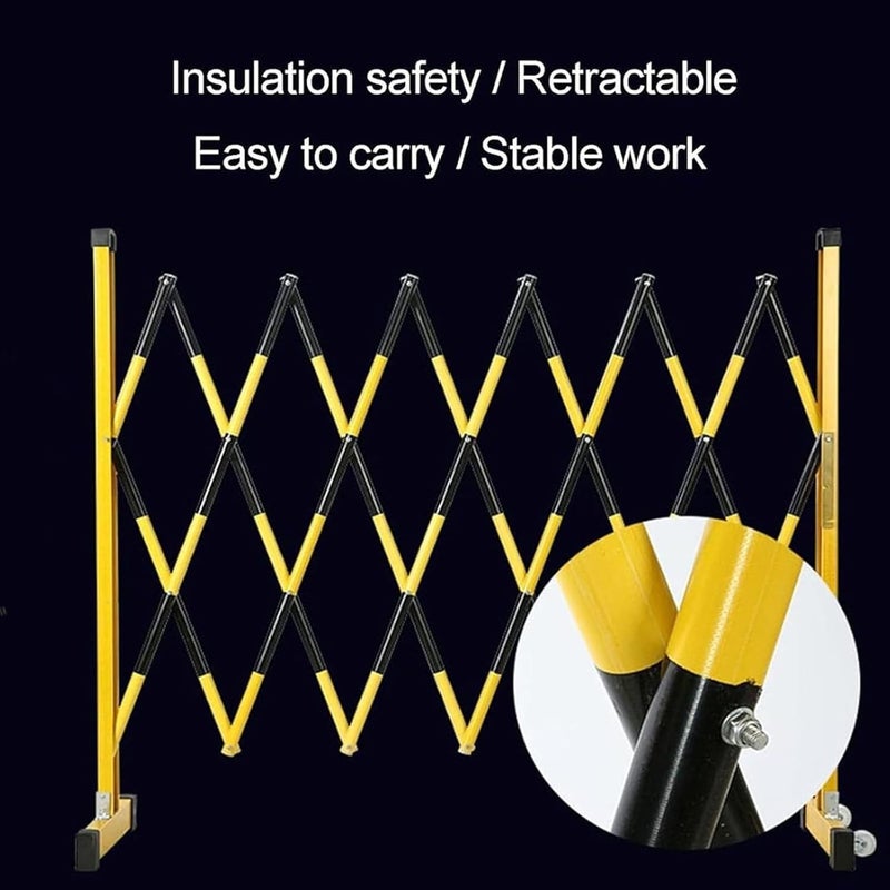 Retractable Scissor Gate - Portable Folding Traffic Barricade for Outdoor Security Mobile Parking Barrier for Driveway & Garage - 1.2x2m High Fence Solution - Image 2