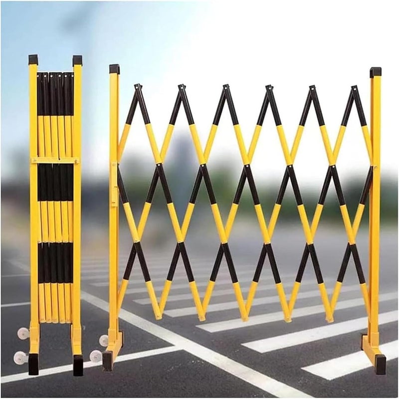 Retractable Scissor Gate - Portable Folding Traffic Barricade for Outdoor Security Mobile Parking Barrier for Driveway & Garage - 1.2x2m High Fence Solution - Image 1