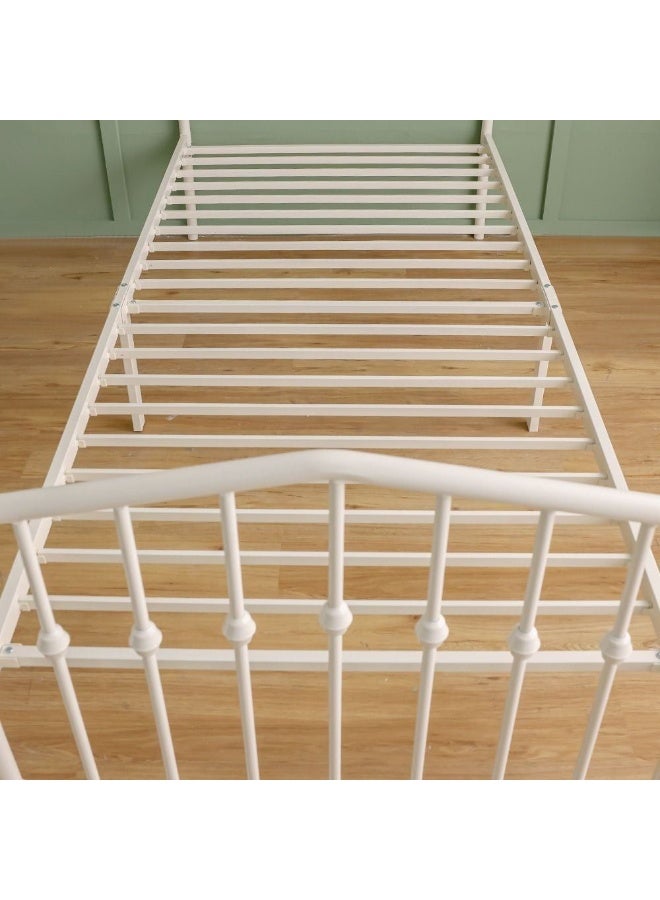 DANUBE HOME سرير معدني توأم بيللا أبيكس 120x200 | تصميم حديث سرير مفرد للأطفال - أبيض - Image 4