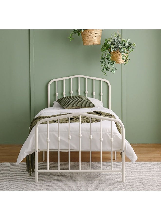 DANUBE HOME سرير معدني توأم بيللا أبيكس 120x200 | تصميم حديث سرير مفرد للأطفال - أبيض - Image 2