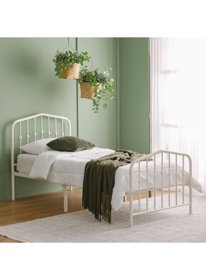 DANUBE HOME سرير معدني توأم بيللا أبيكس 120x200 | تصميم حديث سرير مفرد للأطفال - أبيض - Image 1
