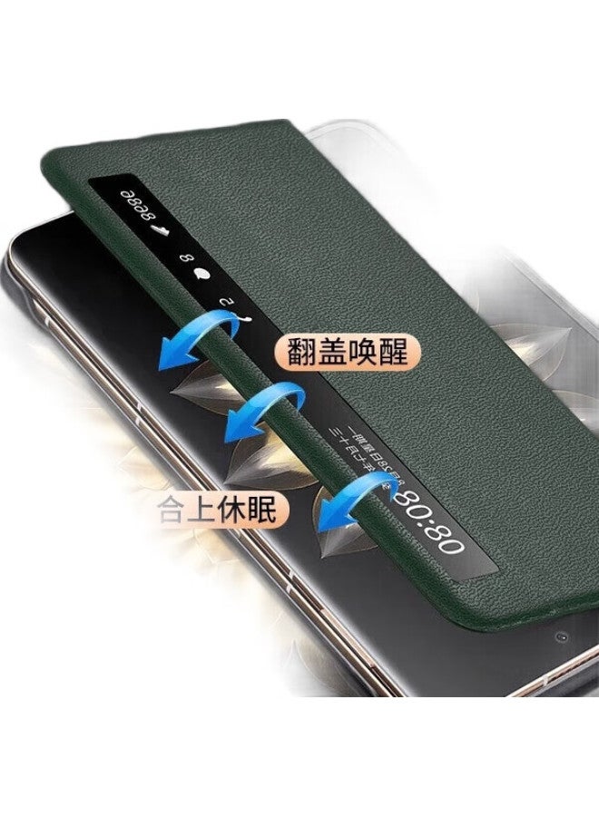 To Lonnie Zilangni Compatible With Vivo Xfold3 Phone Case, Xfold3Pro Foldable Screen Protective Cover, Magnetic Flip Cover, Genuine Leather, Full Protection, Shockproof, Ultra-Thin, High-End, Business Style For Men And Women, Thin Wing Black - Image 3