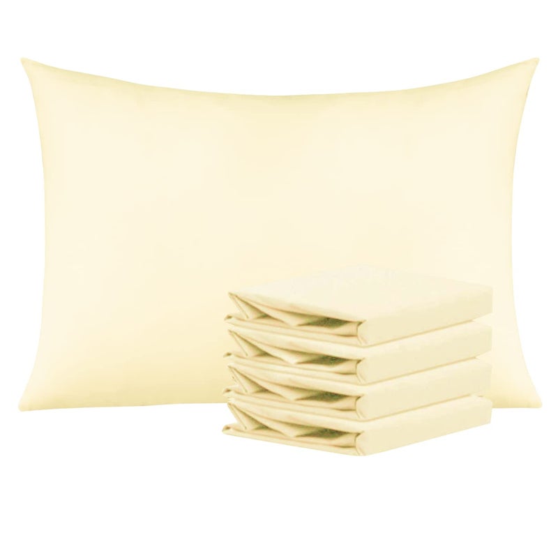 NTBAY Queen Pillowcase Set  4 Pack Brushed Microfiber 20x30 Pillowcases  Soft WrinkleFree FadeResistant StainResistant Ivory Pillowcases with Envelope Closure  20x30 Inches Ivory