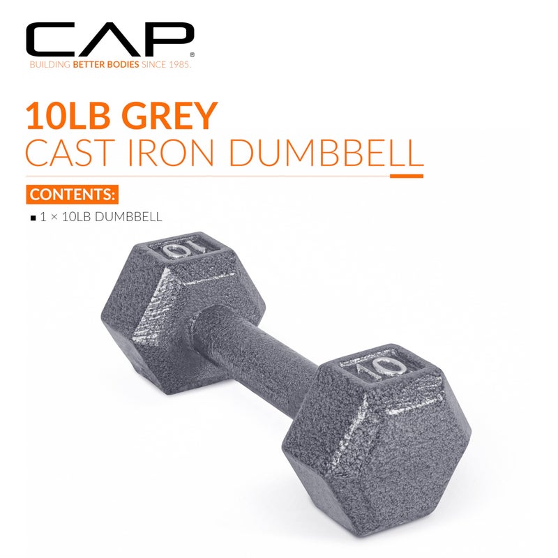 CAP Barbell Cast Iron Hex Dumbbell, Single, 10 lb - Image 2