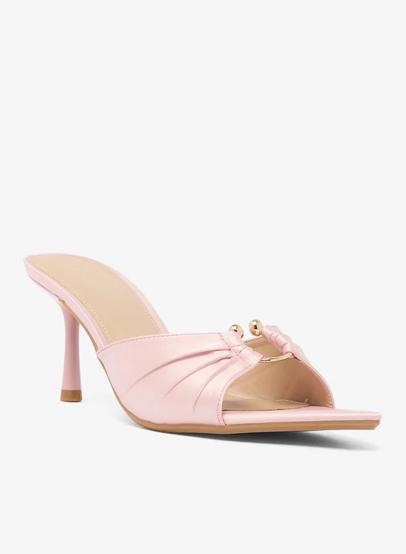 Ella Limited Edition Pink Satin Mid Heel Sandals for Women | Best Price UAE