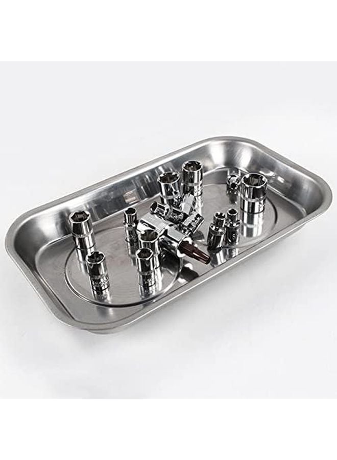 Stainless Steel Rectangle Magnet Tray For Garage Office Home Use Wear Resistant - Image 5