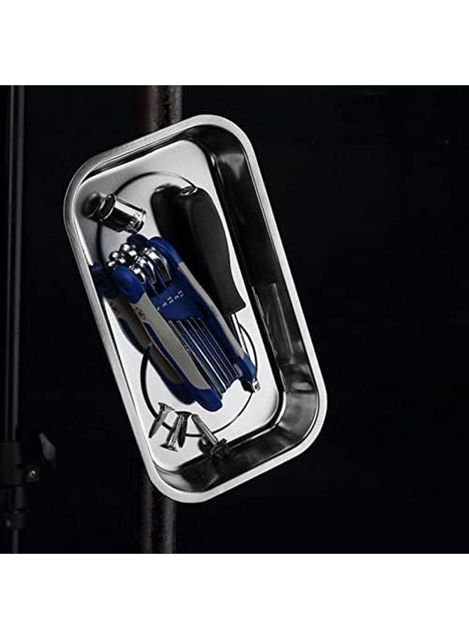 Stainless Steel Rectangle Magnet Tray For Garage Office Home Use Wear Resistant - Image 3