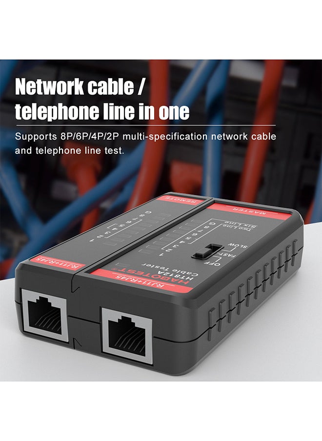 HABOTEST - HT812A Network Cable Tester Wire Tracker Telephone Line Test Meter Telephone & Network Line Finder Multifunctional RJ11 RJ45 Tester 2P/4P/6P/8P Cable Recognize Meter - Image 1