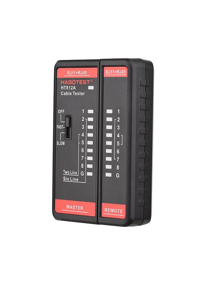 HABOTEST - HT812A Network Cable Tester Wire Tracker Telephone Line Test Meter Telephone & Network Line Finder Multifunctional RJ11 RJ45 Tester 2P/4P/6P/8P Cable Recognize Meter - Image 1