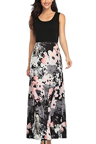 Lacavocor Womens Summer Maxi Dress Tank Top Sleeveless Long Dresses, Medium, A7 - Image 1