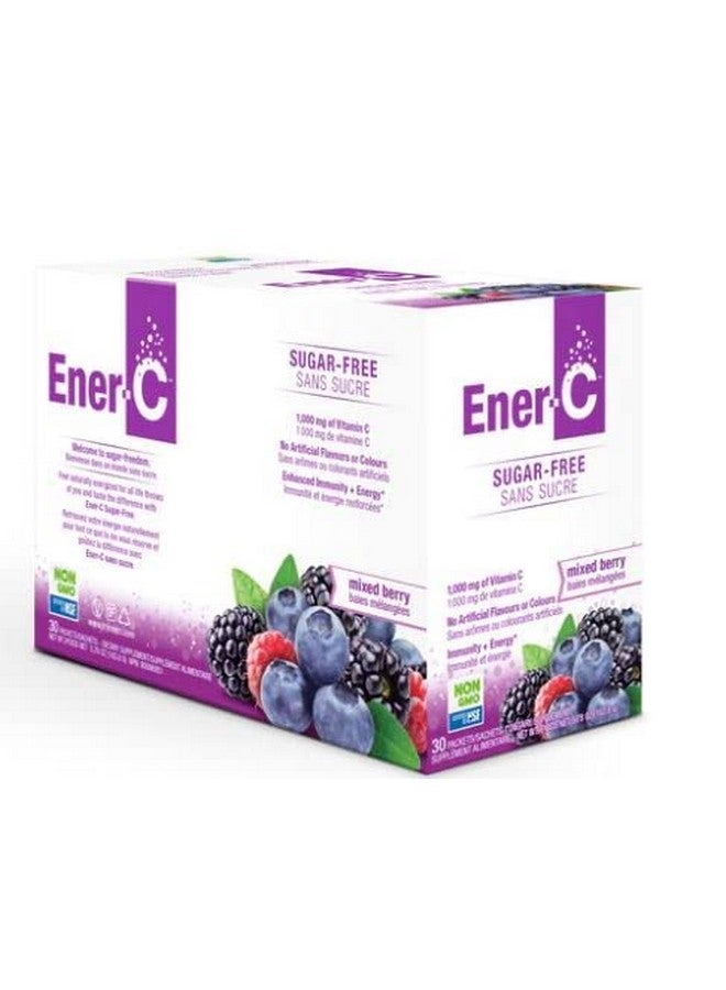Ener-C مشروب فيتامينات مختلطة بالتوت خالي من السكر 1000 ملغ فيتامين سي غير معدّل وراثيًا نباتي مسحوق عصير فواكه حقيقي دعم المناعة الطبيعية إلكتروليتات خالي من الغلوتين عبوة واحدة من 30 - Image 1