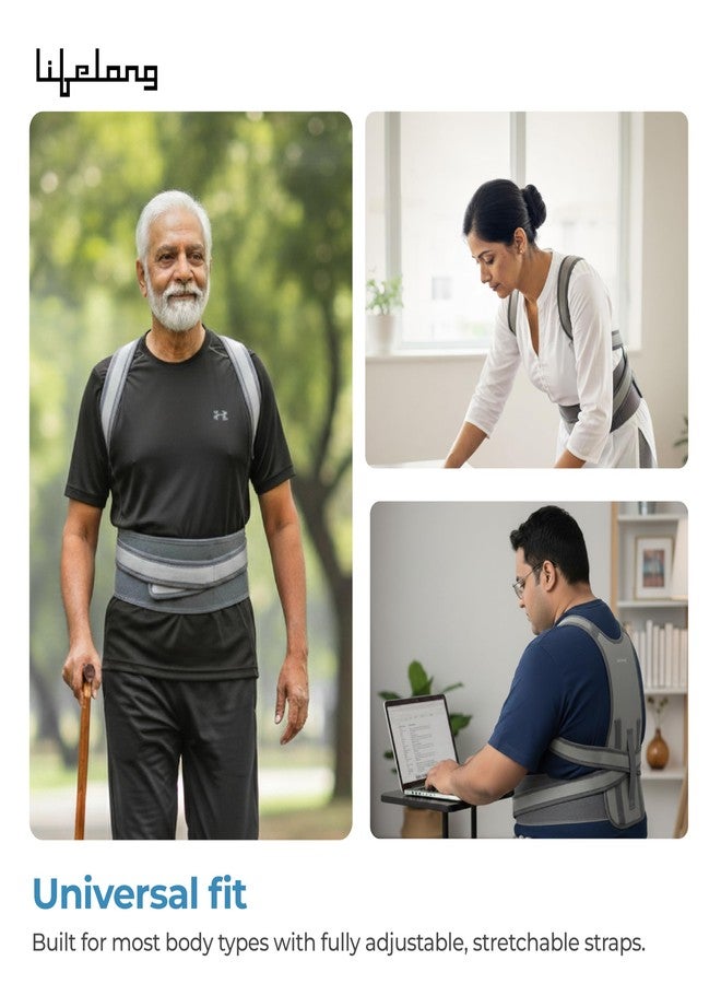 Lifelong Cross Posture Corrector Belt | Universal Shoulder & Back Support Belt | Daily Ortho Posture Correction for Adults | Spine Straightening Brace for Back Pain | SUpport Belt for Men & Women - Image 3