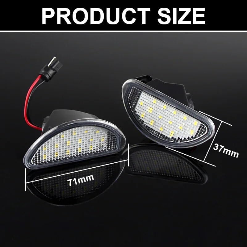 QASULER 2pcs LED License Plate Light for Toyota Aygo MK I - Image 2