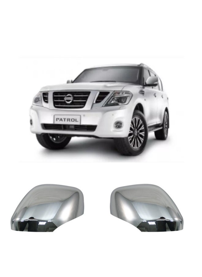 Generic Chrome Mirror Covers For Nissan Patrol 2010 2011 2012 2013 2014 2015 2016 2017 2018 2019 2020 2021 2022  - Image 1