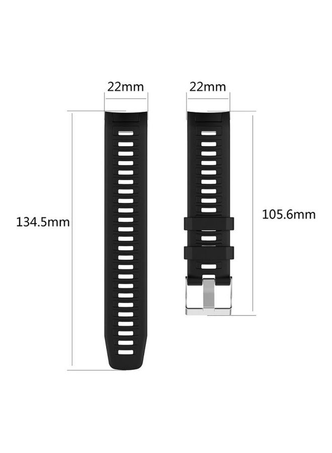 NIBEMINENT For Garmin Instinct Silicone Replacement Wrist Strap Watchband Black - Image 3