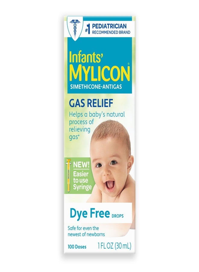 MYLICON Gas Relief Drops for Infants and Babies, Dye Free Formula, 1 Fluid Ounce (Updated Syringe) - Image 1