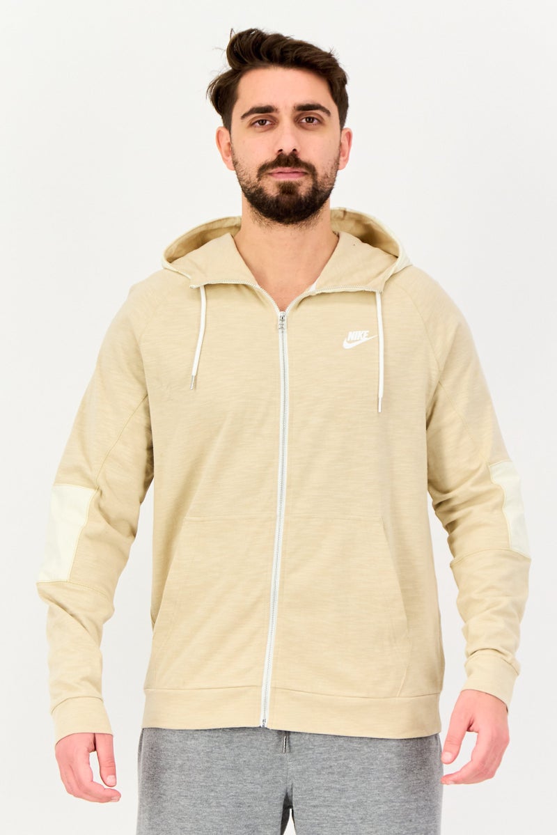 Nike Men Sportswear Fit Long Sleeve Outdoor Hooded Jacket, Light Brown - Image 1