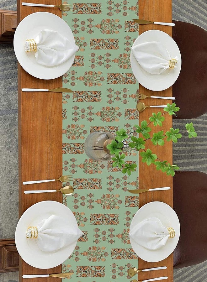 Homewards Light Green Floral Bunch Table Runner Oil & Water Repellant Size 32.5x180 cm - Image 3
