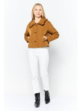 WHISTLES Women Quilted Jacket Shirt, Brown  - Image 2