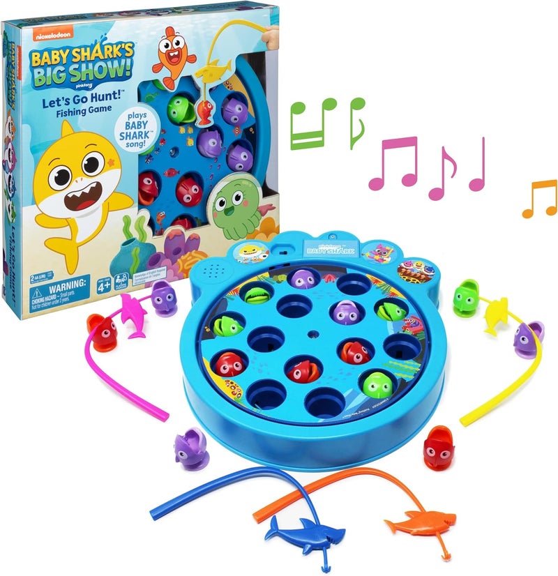 Spin Master Games Pinkfong Baby Shark Let's Go Hunt Musical Fishing Game for Kids Ages 4+ - Image 1