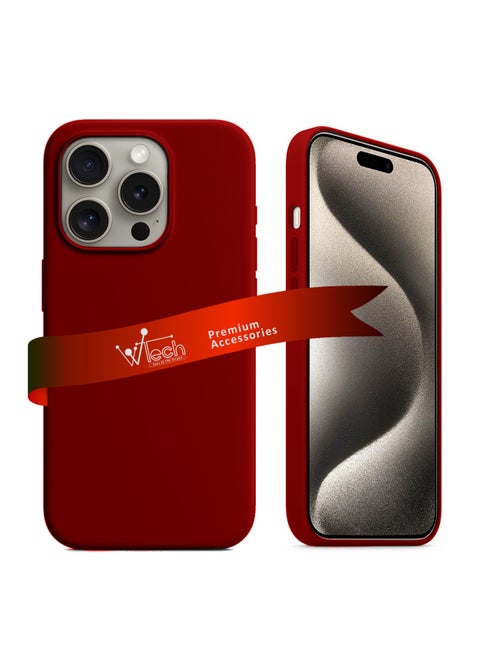 Soft Liquid Silicone Case Cover For Apple iPhone 15 Pro Max 2023 Maroon
