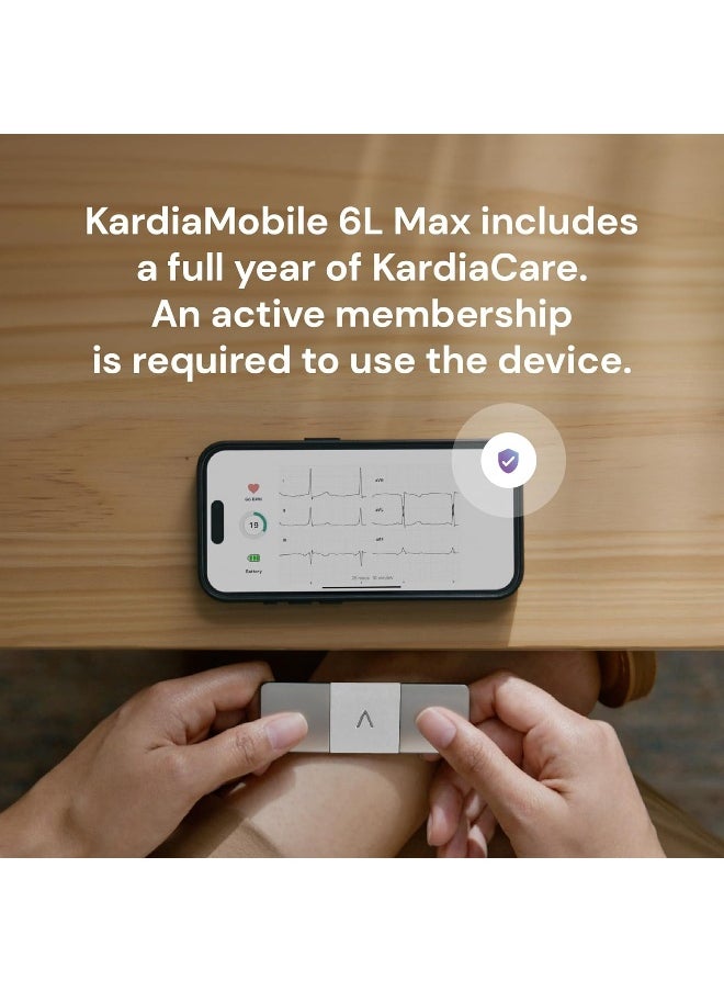 AliveCor KardiaMobile Personal EKG Heart Rate Monitor – 6 Leads - Record EKGs at Home - Detect Irregular Heartbeats and Irregular Arrhythmias - Includes 1 Year Access - Works with Most Smartphones