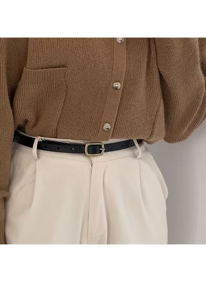 Goolsky Thin Belt for Women, Versatile Retro Casual Minimalist Waist Belt, Decorative Cowhide Pants Belt. - Image 3