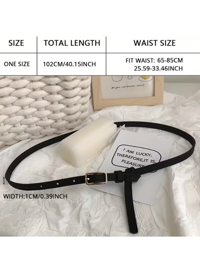 Goolsky Thin Belt for Women, Versatile Retro Casual Minimalist Waist Belt, Decorative Cowhide Pants Belt. - Image 4