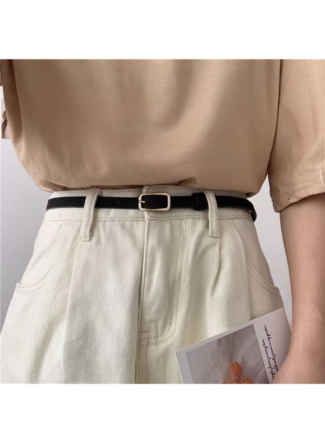 Goolsky Thin Belt for Women, Versatile Retro Casual Minimalist Waist Belt, Decorative Cowhide Pants Belt. - Image 1