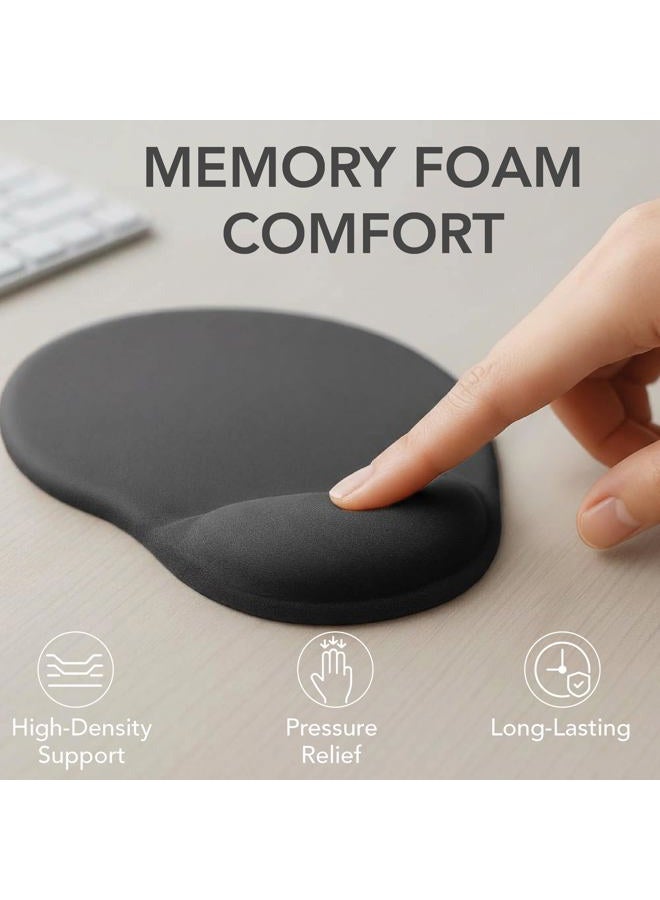 Mr. Pen Ergonomic Mouse Pad with Gel-Filled Wrist Rest, Black, Microfiber Fabric, Large (8.75 x 9.75 inches) - Image 4