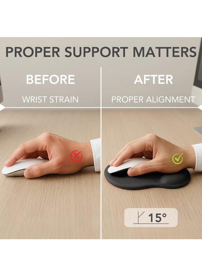 Mr. Pen Ergonomic Mouse Pad with Gel-Filled Wrist Rest, Black, Microfiber Fabric, Large (8.75 x 9.75 inches) - Image 2