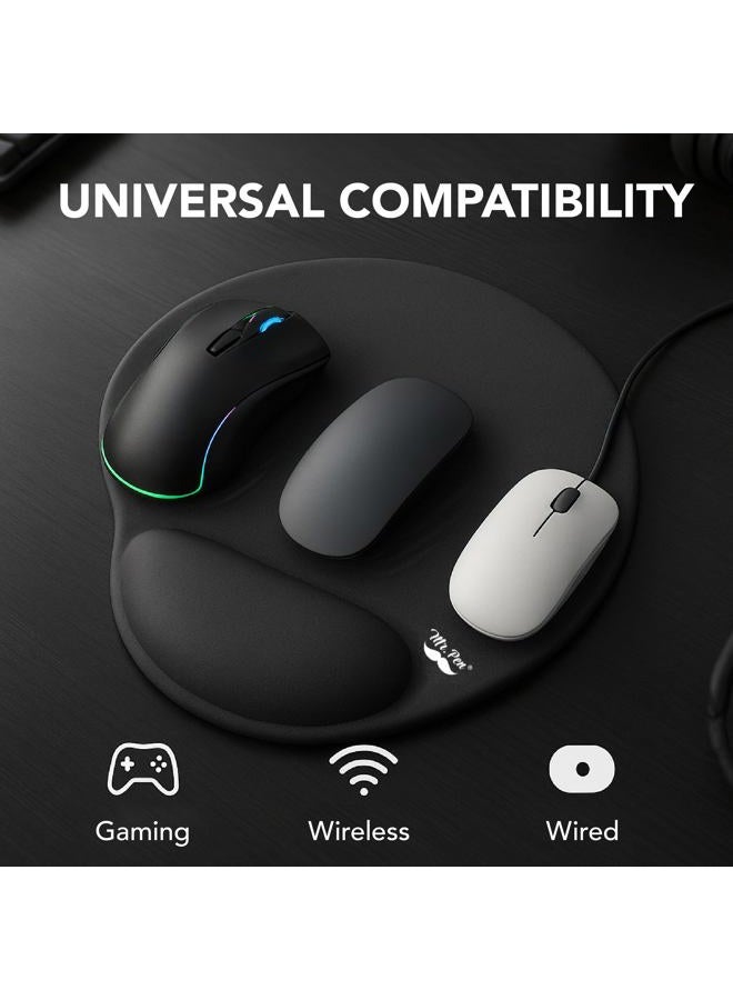 Mr. Pen Ergonomic Mouse Pad with Gel-Filled Wrist Rest, Black, Microfiber Fabric, Large (8.75 x 9.75 inches) - Image 5