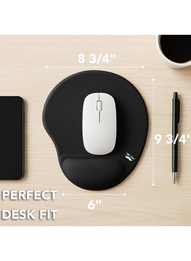 Mr. Pen Ergonomic Mouse Pad with Gel-Filled Wrist Rest, Black, Microfiber Fabric, Large (8.75 x 9.75 inches) - Image 3