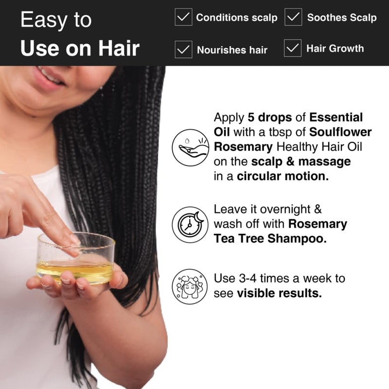 Soulflower Soulflower Rosemary Essential Oil for Hair Growth Hair Fall Control Nourishment Strengthening Skin Care Clinically Tested and Ecocert Certified Organic 100 Pure Natural Undiluted 30ml - Image 4