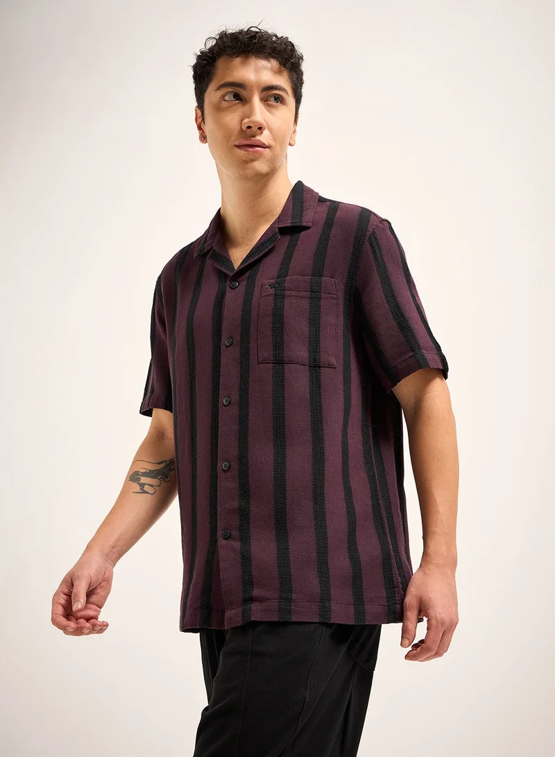 ذا بير هاوس Men's Cotton Shirt | Casual & Formal Short Sleeve Slim Fit | Classic Button-Down, Office & Everyday Wear, Comfortable & Breathable Fabric