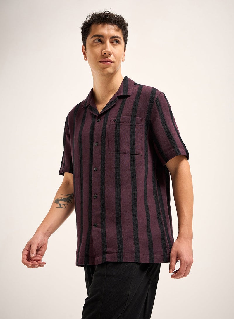 THE BEAR HOUSE Men's Cotton Shirt | Casual & Formal Short Sleeve Slim Fit | Classic Button-Down, Office & Everyday Wear, Comfortable & Breathable Fabric - Image 1