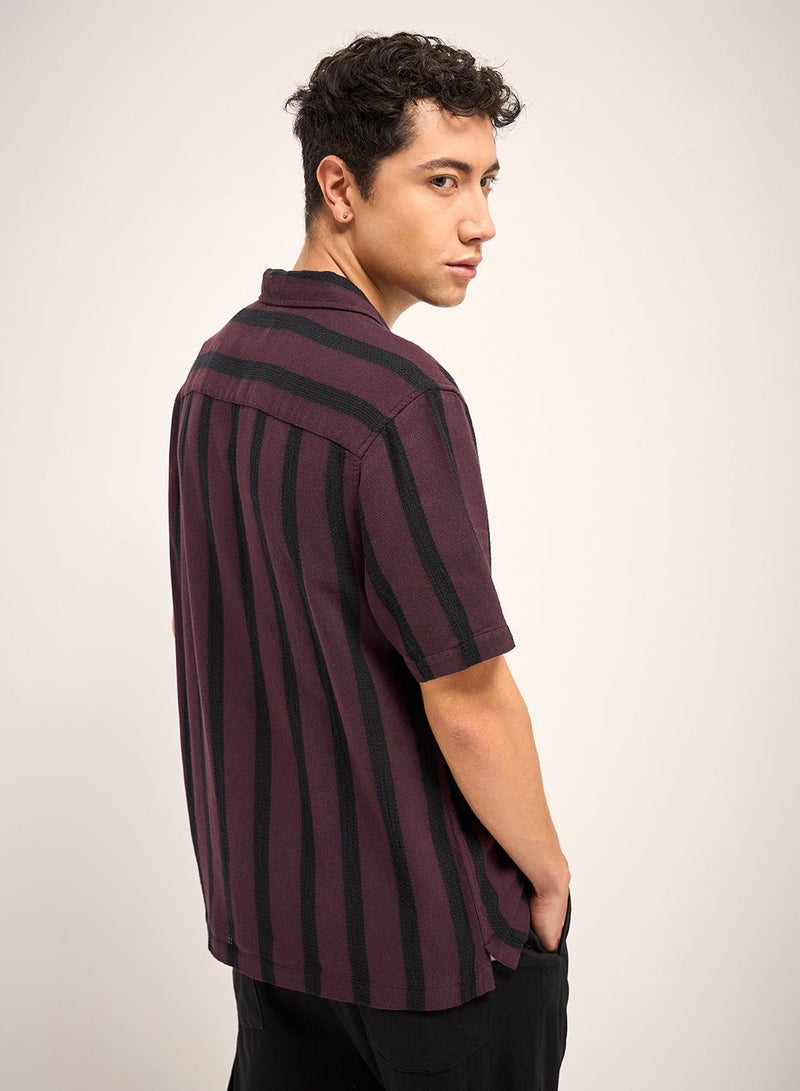 THE BEAR HOUSE Men's Cotton Shirt | Casual & Formal Short Sleeve Slim Fit | Classic Button-Down, Office & Everyday Wear, Comfortable & Breathable Fabric - Image 4