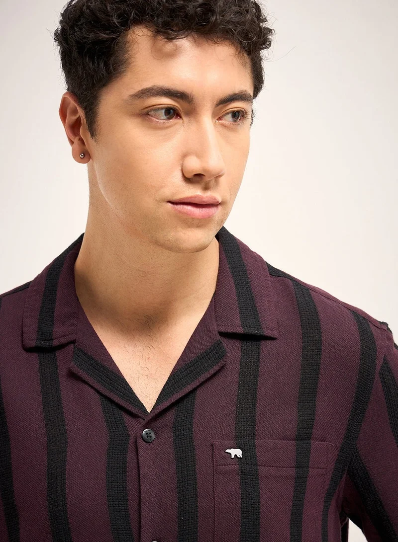 THE BEAR HOUSE  Men's Cotton Shirt | Casual & Formal Short Sleeve Slim Fit | Classic Button-Down, Office & Everyday Wear, Comfortable & Breathable Fabric for Men | Best Price UAE