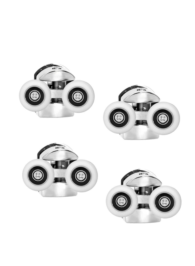 4 Pack 23mm Shower Door Wheels Replacement for Top and Bottom Bearings Smooth Rolling Runners - Image 1